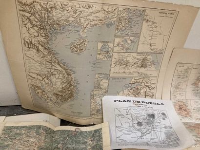 null 2 portfolios of 19th century staff maps and various maps of different regions...