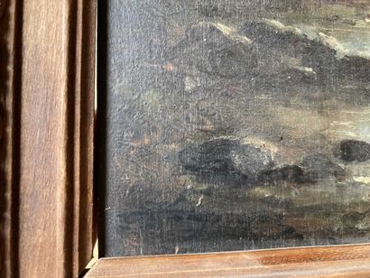 null Under wood and brook - View of pond. Two frames with signatures. 

Size: 20...