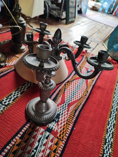 null Set of lamp stands including mounted torches, oil lamps, stirrups and misce...