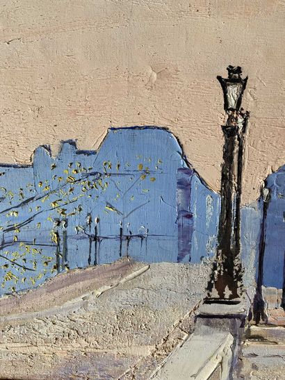 null View of the Pont Neuf. Oil on canvas signed Slobodzinski. 

Size: 38 x 60 c...