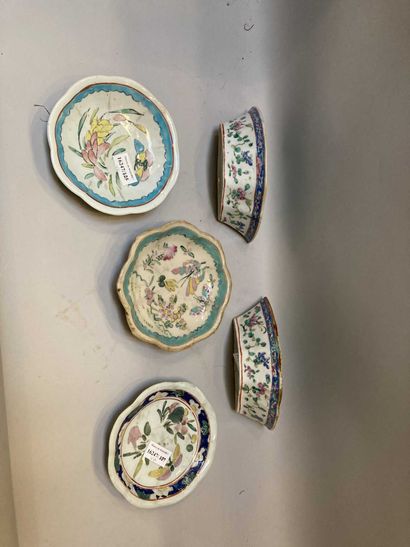 China

Pair of poly-lobed cups and three...
