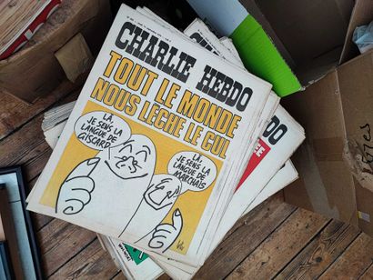 null Set of Charlie Hebdo magazines.