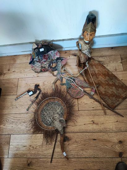 Lot including Balinese puppet, Indonesian...