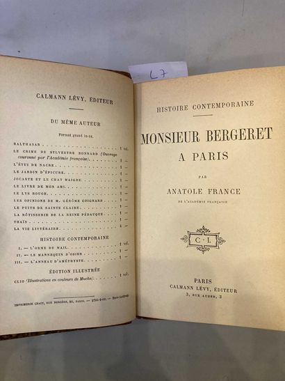 null Anatole France

Mr Bergeret, L'Orme du mail, Le Crime de Sylvestre Bonnard,...