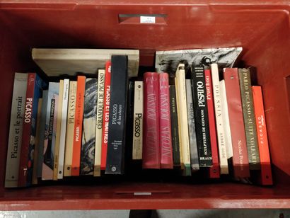 null Box of art books, Picasso Pisaro Poussin and various