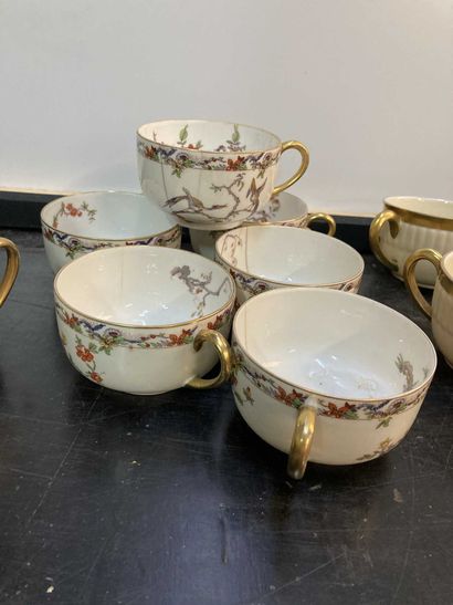 null Part of tea service cream with a gold border, mark V.A Portugal 

We join a...