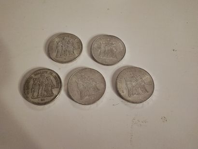 null 
5 pièces de 50 Francs modèle Hercule XXe siècle
