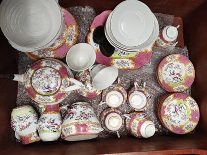 Part of tea service including cups, under...