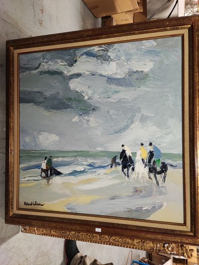 null Roland Lefranc Matinee in Deauville_x000D_ Oil on canvas, signed lower left

Oil...