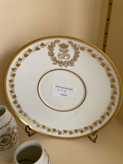 null Lot of Sèvres porcelain or in the taste: including three cups and their saucers...