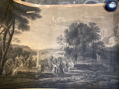 null Lot of about 6 engravings in rolls of which Flemish Rejoicing; Feste in the...