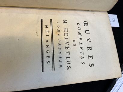 HELVÉTIUS (Claude Adrien) OEuvres complettes. Londres [i. e. Liège, Clément
Plomteux],...