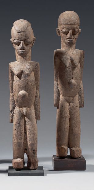 Two Lobi statuettes (Burkina-Faso). Although...