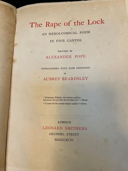 POPE (Alexander) The Rape of the Lock. An Heroi-Comical
Poem in five Cantos. Written...