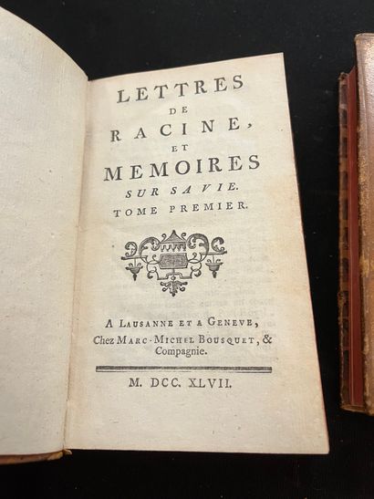 [RACINE (Jean)] Lettres de Racine, et Memoires sur sa vie. A Lausanne et à Genève,...