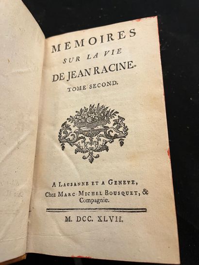 [RACINE (Jean)] Lettres de Racine, et Memoires sur sa vie. A Lausanne et à Genève,...