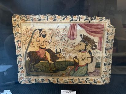null Shiva et Ganesh
Pigments polychromes et or sur papier.
Inde du Nord, XIXe siècle.
(Accidents,...