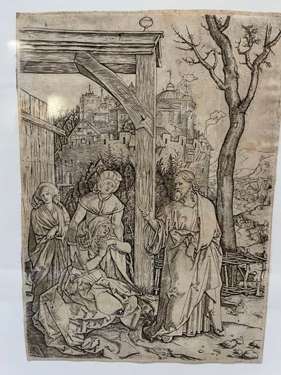 Albrecht DÜRER (1471-1528) d'apres Jésus Christ prenant congé de sa mère.
Gravure...