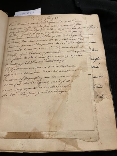 null [HISTOIRE DE FRANCE / MANUSCRIT] «Manuscrit à la main.» Manuscrit du milieu...
