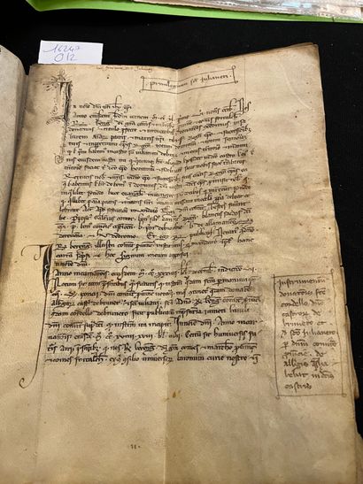 null PROVENCE Manuscrit, 1241 ; cahier petit in-4 de 6 bifeuillets en vélin (dont...