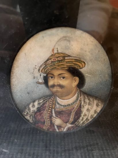 Portrait du raja Narain Singh Pigments polychromes...