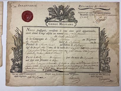 null Four pieces: - Certificate of appointment of a gendarme of the guard serving...