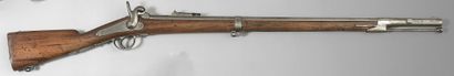 null Hunter percussion rifle model 1853 T, barrel stamped and dated: "T 1854"; breechblock...
