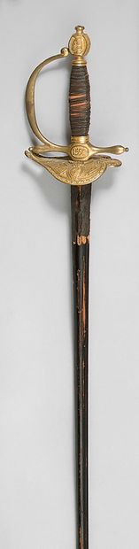 null Sword of chevau-légers of the House of the King, brass guard chased and gilded,...