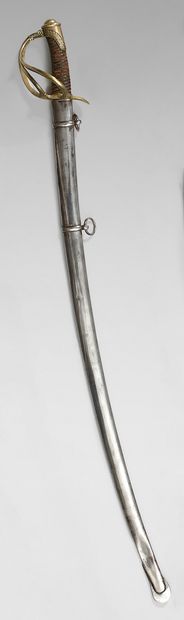 null Light cavalry officer's saber, model 1822, three-pronged brass hilt, chased...