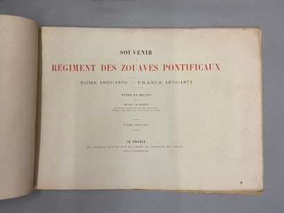 null Important lot d'ouvrages anciens concernant le régiment des zouaves pontificaux,...