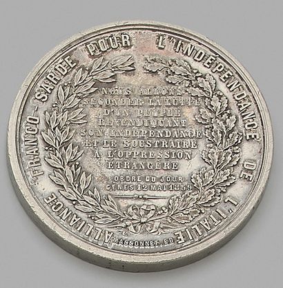 
Pewter medal, struck on the occasion of...
