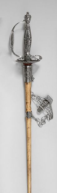 Beautiful court sword, hilt in steel polished...