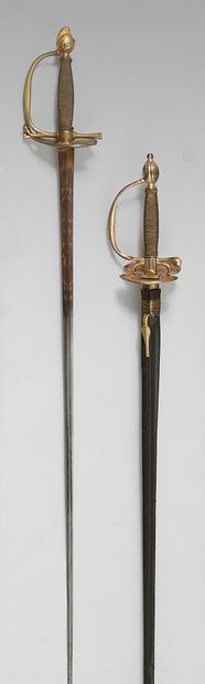 Deux épées d'uniforme, l'une du modèle 1767,...