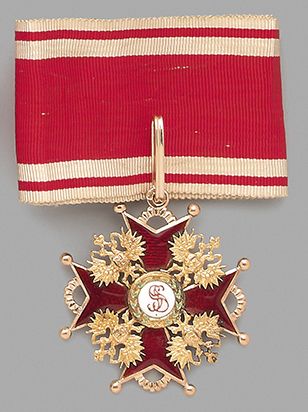 Gold enameled 2nd class cross of the order...