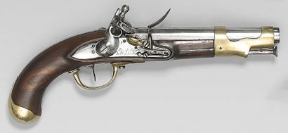 Flintlock cavalry pistol model year IX, barrel...