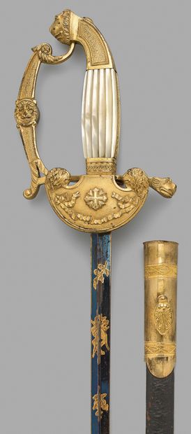 null Sword of the order of Saints Maurice and Lazarus, single-branch brass guard,...