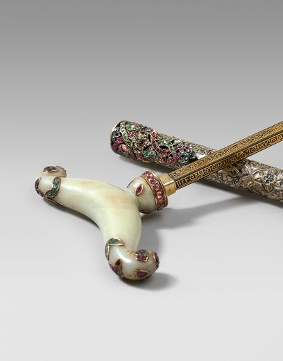 null Oriental dagger, handle in the shape of a cane handle or crutch (zafar takiya),...