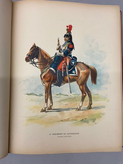 null “Historique du 4e régiment de cuirassiers 1643/1897”, Paris, A. Lahure, 1897,...