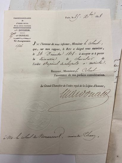 null Lettres et brevet d'ordre de chevalerie de Nicolas François de Nonancourt :...