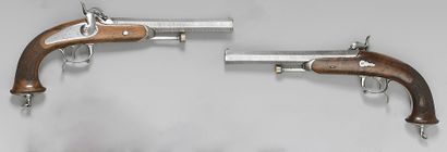 null Paire de pistolets à percussion d'officier modèle 1833 2e type, canons octogonaux,...