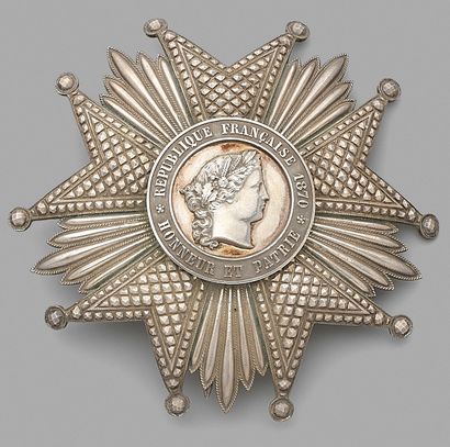 Silver grand-officer's plate with diamond...