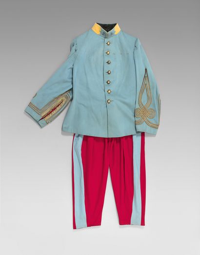 null Tunic of great outfit of exit of captain of Algerian riflemen in blue cloth,...