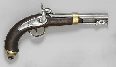 null Marine percussion pistol model 1837, stamped on the barrel, with thunder, marked:...