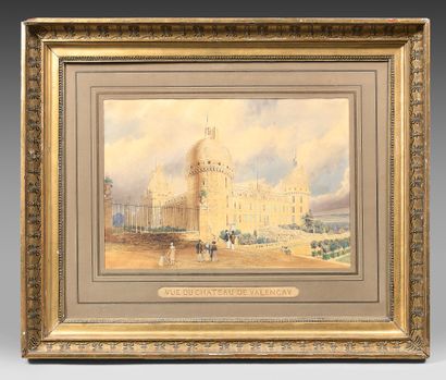 James ROBERTS (? vers 1800 - vers 1867) Vue du château de Valençay
Aquarelle.
Signé...