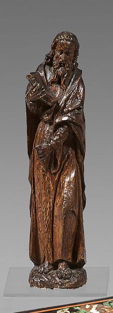 Saint Antoine le Grand, en bois sculpté de...