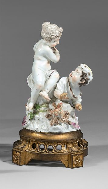 Groupe en porcelaine de Meissen du XVIIIe...