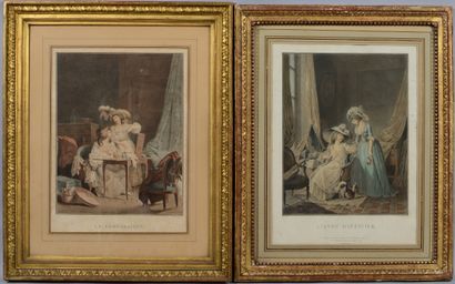 null Trois gravures couleurs: 
- D'après Thomas LAWRENCE (1769-1830) gravé par JANINET...