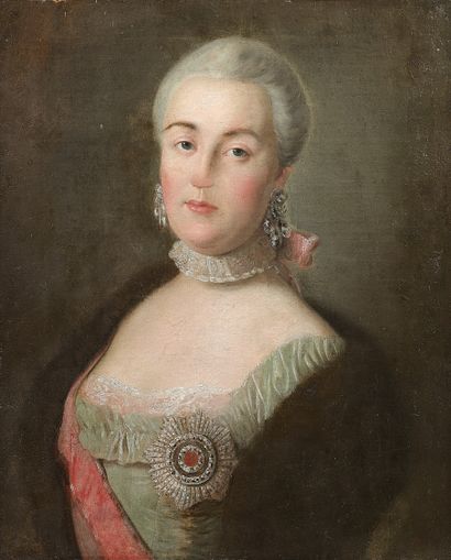 ECOLE AUTRICHIENNE DU XVIIIE SIECLE Portrait de l'Impératrice Elisabeth d'Autriche...