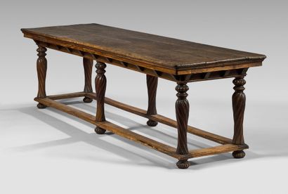 null Table said of "community" in oak; the rectangular tray on a profile in cavet...