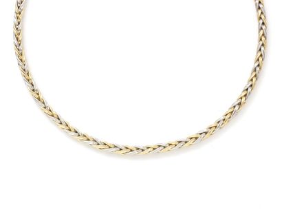 Flexible necklace in gold 750 and platinum...